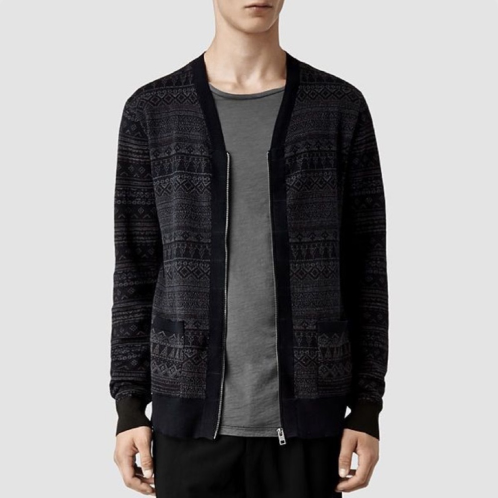 All Saints Mens Privateer Cardigan Sweater